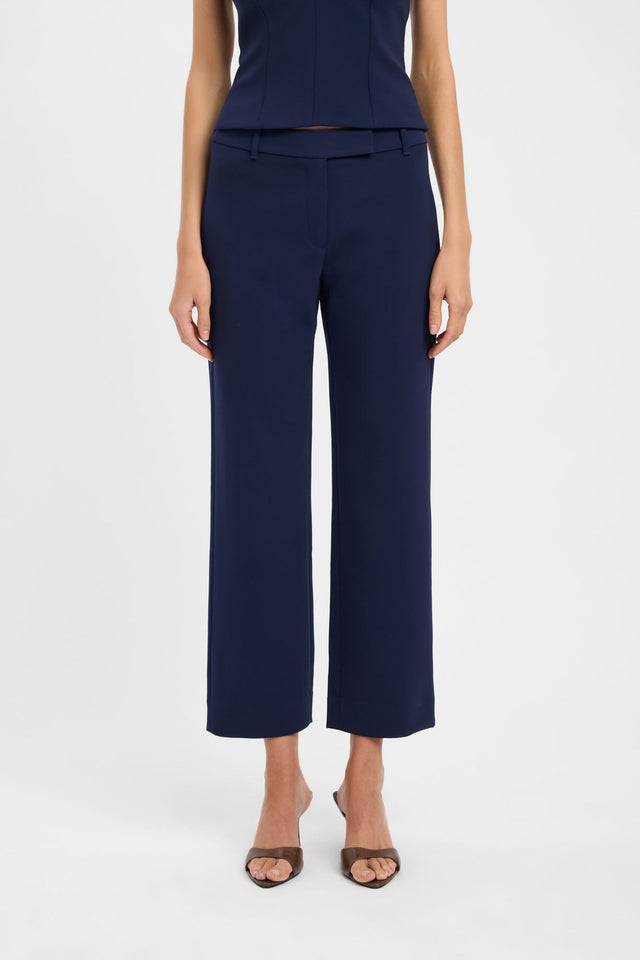 Featuring Alto Staple Pant womens-regular-pants with wide-leg high-rise design in navy detail