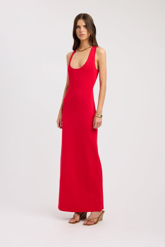 side Serenity Cross Back Dress Kookai Bodycon Maxi Relaxed Scoopneck womens-dresses 