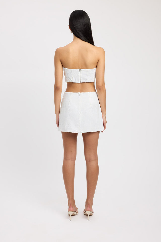 product Siena Sequin Mini Skirt Kookai Frayed Mini white womens-skirts 