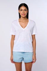 T-shirt V en lin Ima
