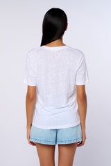 T-shirt V en lin Ima